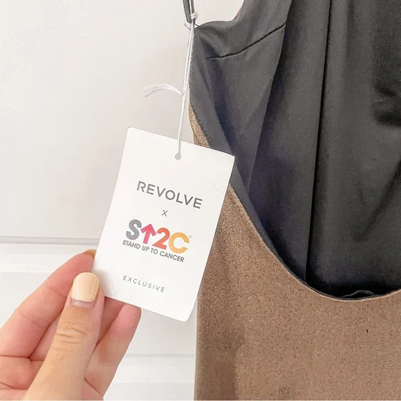 NEW NBD Bronze Metallix Maxi Dress Halter